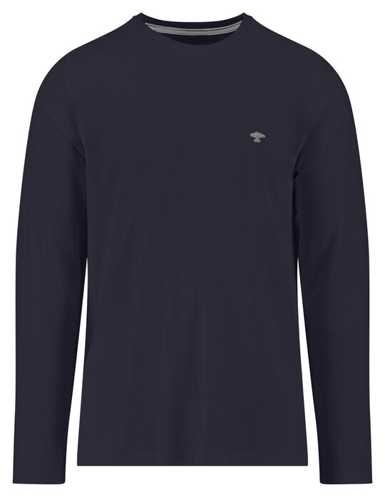 Fynch-Hatton Uni Color Long Sleeve Premium Cotton T-Shirt Navy