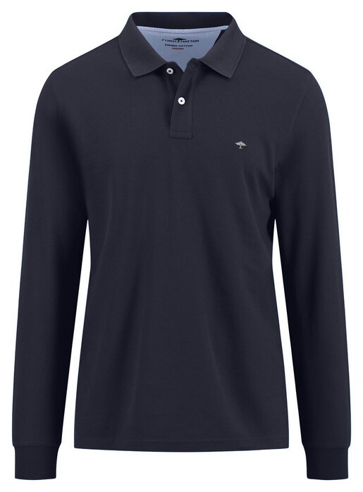 Fynch-Hatton Uni Color Longsleeve Premium Supima Cotton Polo Navy