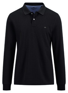 Fynch-Hatton Uni Color Longsleeve Premium Supima Cotton Polo Zwart