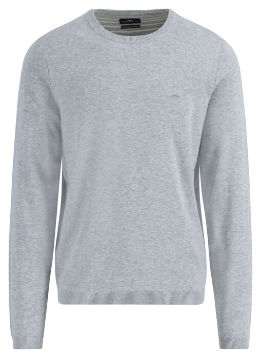 Fynch-Hatton Uni Color O-Neck Air Cotton CmiA Trui Licht Grijs