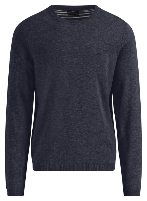 Fynch-Hatton Uni Color O-Neck Air Cotton CmiA Trui Navy