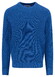 Fynch-Hatton Uni Color O-Neck Structure Supersoft Cotton Trui Harbor Blue