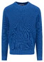 Fynch-Hatton Uni Color O-Neck Structure Supersoft Cotton Trui Harbor Blue