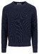 Fynch-Hatton Uni Color O-Neck Structure Supersoft Cotton Trui Navy