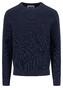 Fynch-Hatton Uni Color O-Neck Structure Supersoft Cotton Trui Navy