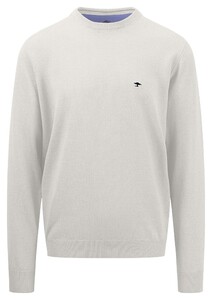Fynch-Hatton Uni Color O-Neck Superfine Cotton Pullover Winter White