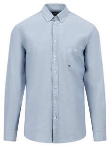 Fynch-Hatton Uni Color Oxford Button Down Overhemd Cloud Blue