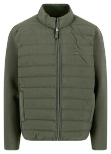 Fynch-Hatton Uni Color Padded Hybrid Jacket Dusty Olive