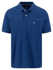 Fynch-Hatton Uni Color Premium Cotton Rounded Chest Pocket Polo Midnight