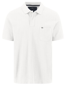 Fynch-Hatton Uni Color Premium Cotton Rounded Chest Pocket Polo Wit