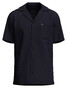 Fynch-Hatton Uni Color Premium Cotton Short Sleeve Resort Overhemd Navy