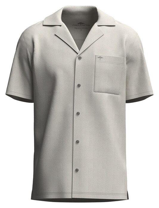 Fynch-Hatton Uni Color Premium Cotton Short Sleeve Resort Overhemd New Off White