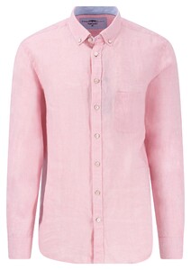 Fynch-Hatton Uni Color Premium Linen Button-Down Shirt Peony