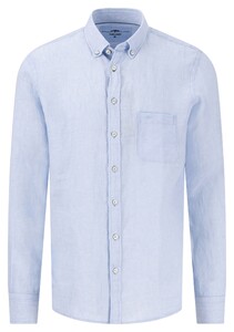 Fynch-Hatton Uni Color Premium Linen Button-Down Shirt Summer Breeze