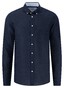 Fynch-Hatton Uni Color Premium Linnen Button-Down Overhemd Navy