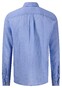 Fynch-Hatton Uni Color Premium Linnen Button-Down Overhemd Strong Blue