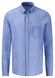 Fynch-Hatton Uni Color Premium Linnen Button-Down Overhemd Strong Blue