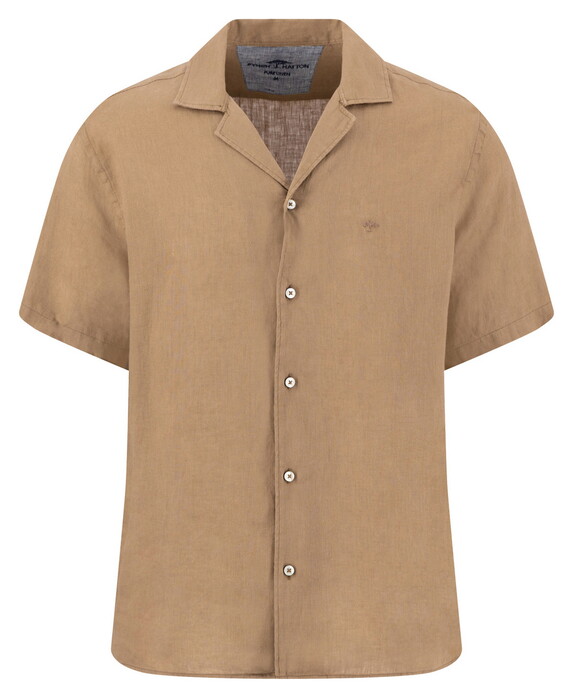 Fynch-Hatton Uni Color Premium Linnen Overhemd Elephant Grey