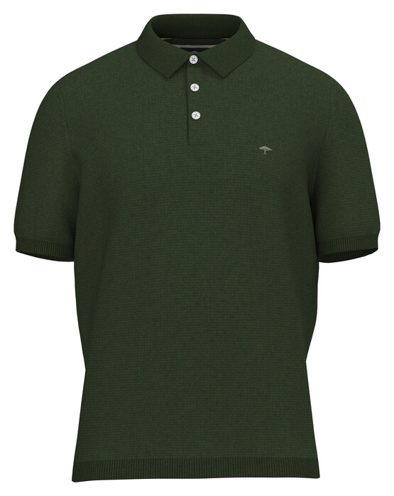 Fynch-Hatton Uni Color Shortsleeve Air Cotton Polo Donker Khaki