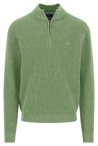 Fynch-Hatton Uni Color Structure Troyer Zip Trui Avocado