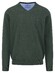 Fynch-Hatton Uni Color Superfine Cotton V-Neck Trui Dark Ivy