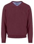 Fynch-Hatton Uni Color Superfine Cotton V-Neck Trui Deep Merlot