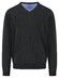Fynch-Hatton Uni Color Superfine Cotton V-Neck Trui Zwart