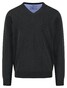 Fynch-Hatton Uni Color Superfine Cotton V-Neck Trui Zwart