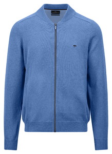 Fynch-Hatton Uni Color Supersoft Cotton College Collar Cardigan Crystal Blue
