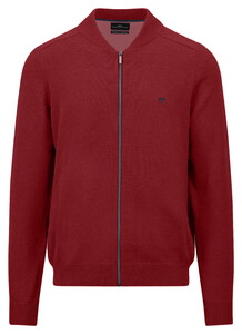 Fynch-Hatton Uni Color Supersoft Cotton College Collar Cardigan Garnet Red