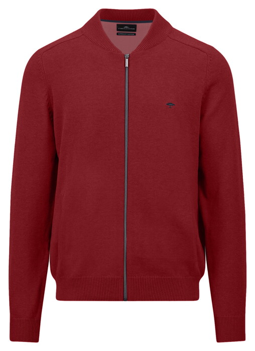 Fynch-Hatton Uni Color Supersoft Cotton College Collar Vest Garnet Red