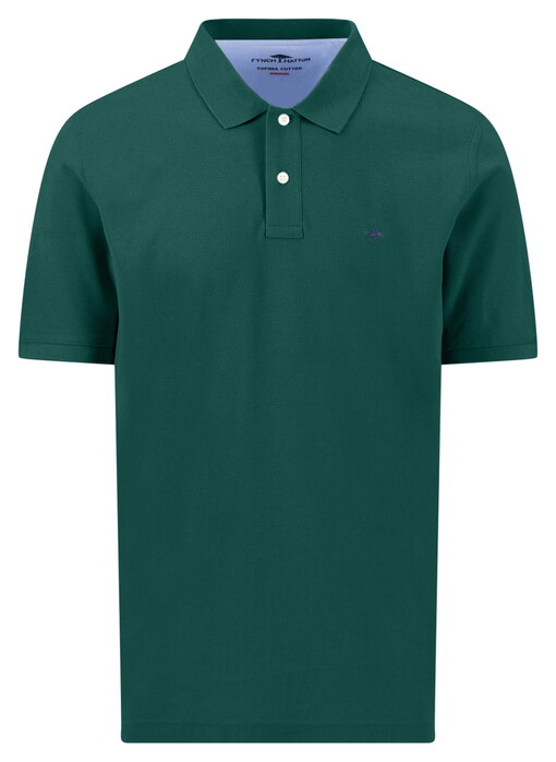 Fynch-Hatton Uni Color Supima Cotton Polo Pine Green
