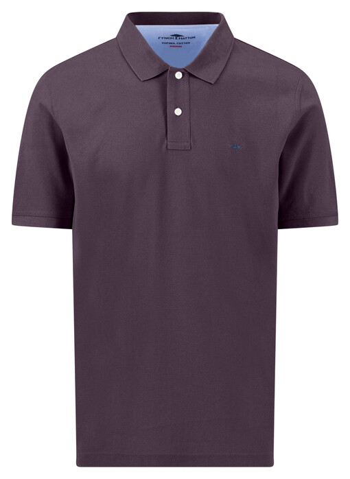 Fynch-Hatton Uni Color Supima Cotton Poloshirt Aubergine