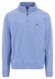 Fynch-Hatton Uni Color Sweat Troyer Zip Trui Crystal Blue