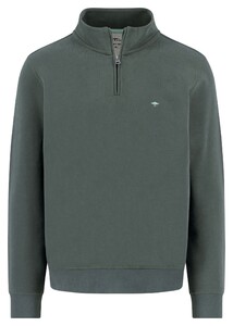 Fynch-Hatton Uni Color Sweat Troyer Zip Trui Dark Ivy