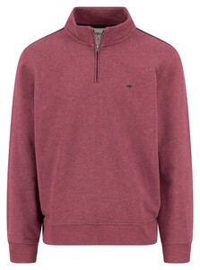 Fynch-Hatton Uni Color Sweat Troyer Zip Trui Deep Merlot