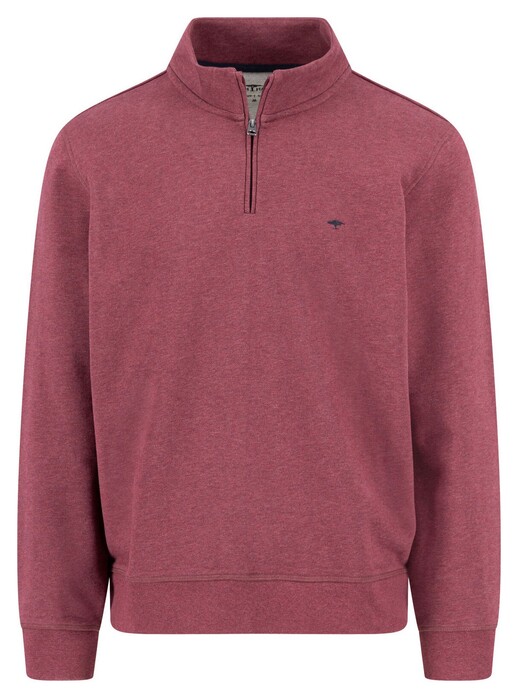 Fynch-Hatton Uni Color Sweat Troyer Zip Trui Deep Merlot
