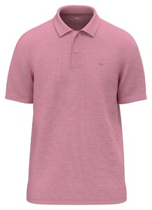 Fynch-Hatton Uni Color Textured Slub Cotton Polo Peony