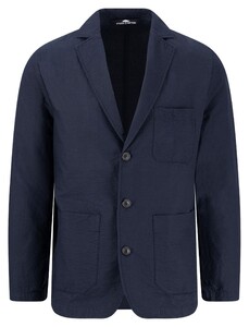 Fynch-Hatton Uni Color Unconstructed Seersucker Blazer Dark Navy