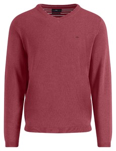 Fynch-Hatton Uni Color V-Neck Air Cotton CmiA Pullover Berry