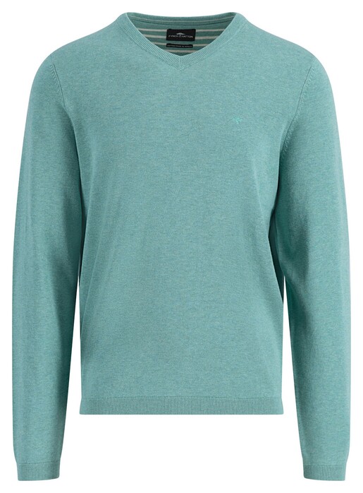 Fynch-Hatton Uni Color V-Neck Air Cotton CmiA Trui Fern