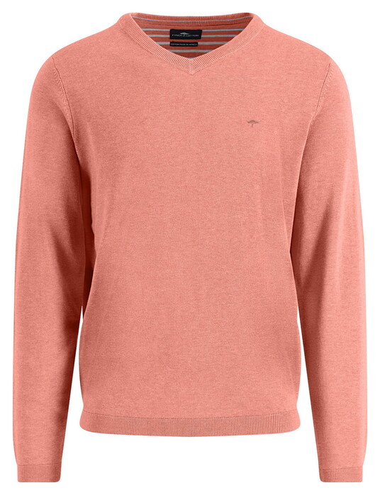 Fynch-Hatton Uni Color V-Neck Air Cotton CmiA Trui Perzik