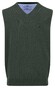 Fynch-Hatton Uni Color V-Neck Slipover Superfine Cotton Slip-Over Dark Ivy