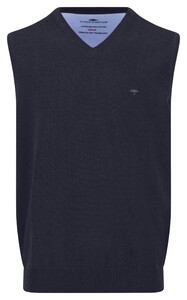 Fynch-Hatton Uni Color V-Neck Slipover Superfine Cotton Slip-Over Navy