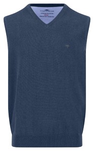 Fynch-Hatton Uni Color V-Neck Slipover Superfine Cotton Spencer Night