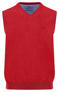 Fynch-Hatton Uni Color V-Neck Superfine Cotton Slip-Over Tomato