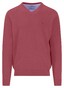 Fynch-Hatton Uni Color V-Neck Superfine Cotton Trui Berry