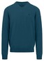 Fynch-Hatton Uni Color V-Neck Superfine Cotton Trui Dark Teal