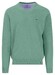 Fynch-Hatton Uni Color V-Neck Superfine Cotton Trui Fern