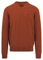 Fynch-Hatton Uni Color V-Neck Superfine Cotton Trui Roest